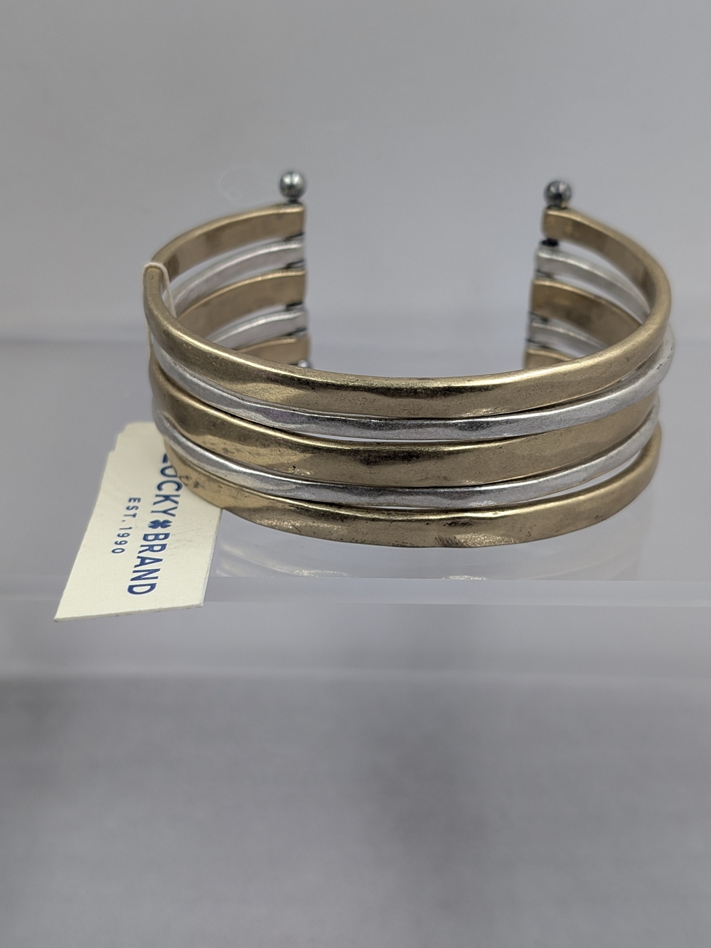 Lucky Brand Two-Tone Stacked Cuff Bracelet - Gold & Silver 1221